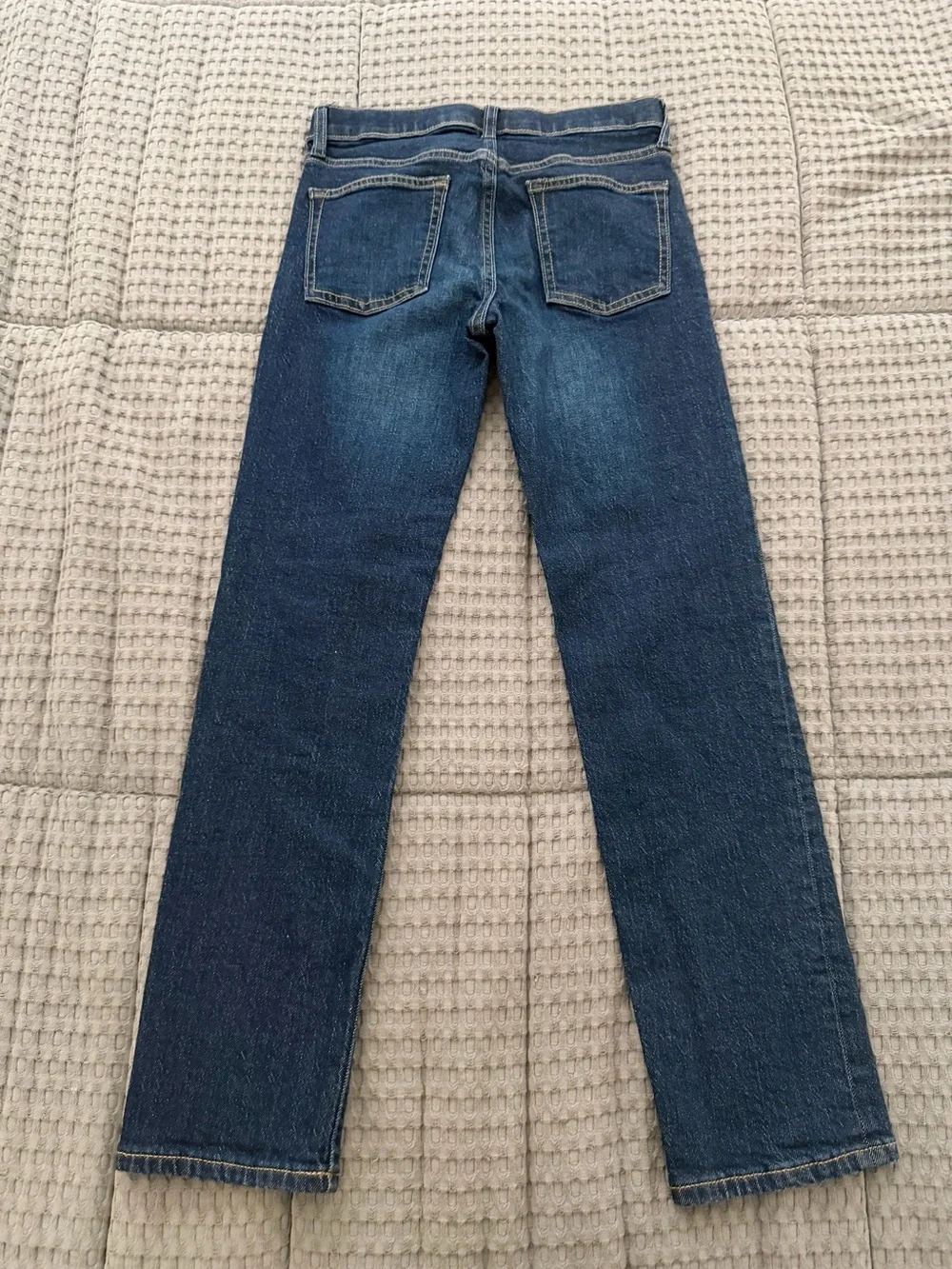 Old Navy Girls Ripped Jeans Dark Blue Faded Wash Size 12 Adjustable Waist